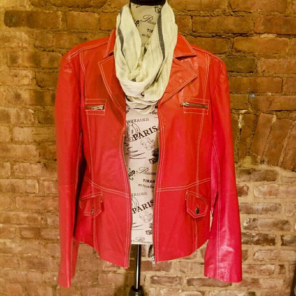 metrostyle Jackets & Blazers - Metrostyle Red Leather Jacket